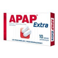 Apap Extra 500mg+65mg 10 tabletek