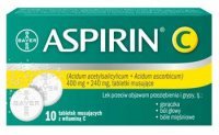 Aspirin C, 400 mg + 240 mg, tabletki musujące, 10 szt. IN