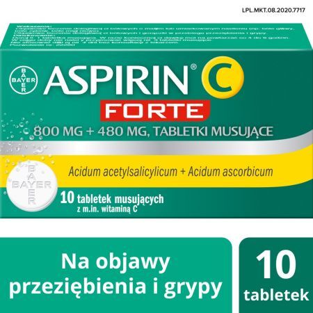 Aspirin C Forte, 800 mg+480 mg, tab. musujące