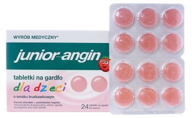 Junior-angin truskawkowy 24 tabletki do ssania