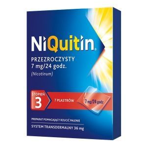 Niquitin 3; 36mg; 7mg/24h 7 plastrów przezroczystych