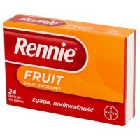 Rennie Fruit 680mg+80mg 24 tabl rozp