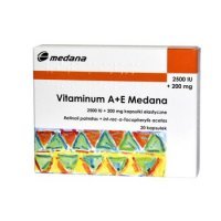 Vitaminum A+E Medana 2500j.m.+200mg 20 kapsułek